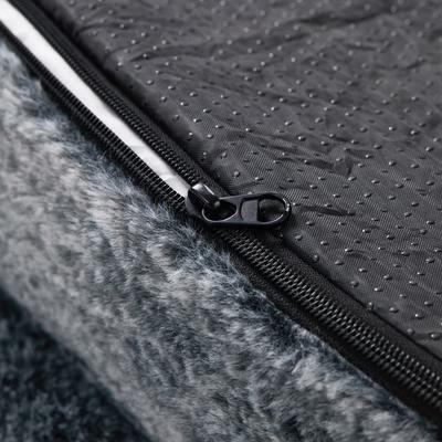 Show full view: Xbrigh No-Assembly Design Washable Plush Faux Fur Adult Dog Bed with Side Pockets & Handle, Gray, Jumbo slide 8 of 9