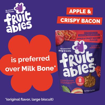 Show full view: Fruitables Crispy Bacon & Apple Flavor Dog Treats, 7-oz bag slide 10 of 13