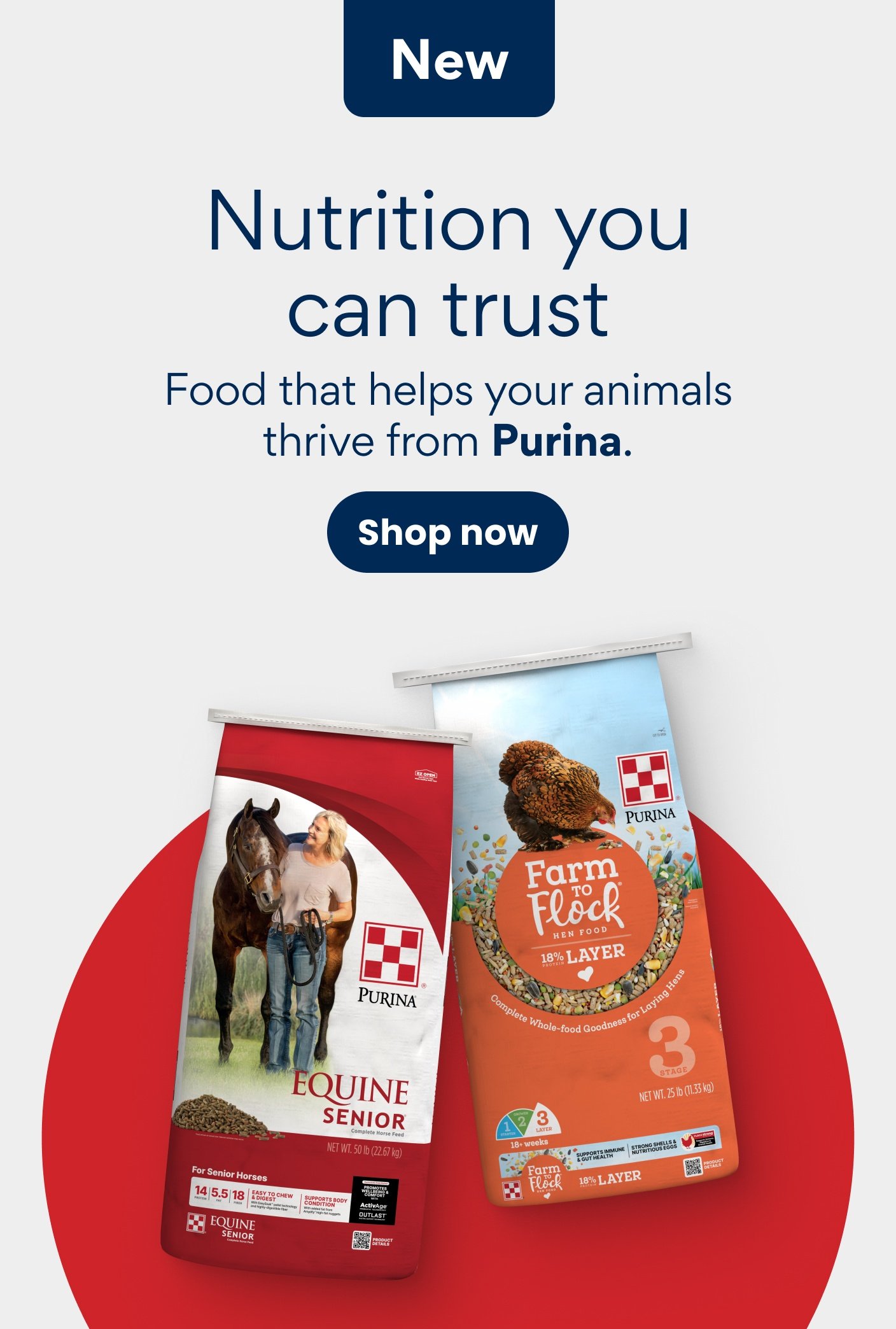 Nutrition you can trust. Food that helps your animals thrive from Purina. Shop now.
