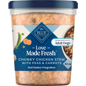 Blue Buffalo Love Made Fresh Chunky Chicken Stew with Carrots & Peas Fresh Refrigerated Dog Food, 2-lb tub, case of 4