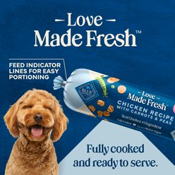 Blue Buffalo Love Made Fresh Chicken with Carrots & Peas Small Breed Fresh Refrigerated Dog Food, 1-lb roll, bundle of 12 slide 2 of 9