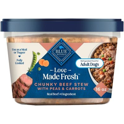 Blue Buffalo Blue Buffalo Love Made Fresh Chunky Beef Stew with Carrots & Peas Fresh Refrigerated Dog Food, 1-lb tub, case of 6