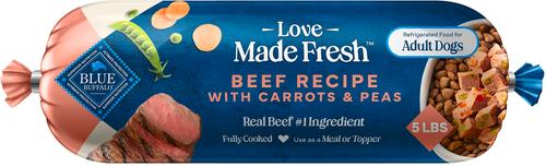 Blue Buffalo Love Made Fresh Beef with Carrots & Peas Fresh Refrigerated Dog Food, 5-lb roll, case of 4