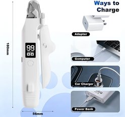 Pawward 2-in-1 Dog & Cat Nail Clipper & Grinder with LED Screen, White slide 2 of 8