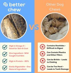 A Better Treat Long Lasting Wild Caught Cod Skin Natural Cat Chew Treats, 3-oz bag slide 2 of 6