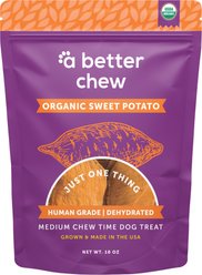 A Better Treat Long Lasting Single Ingredient Organic Sweet Potato Natural Dog Chew Treats, 10-oz bag