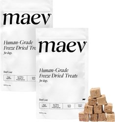 MAEV Human-Grade Beef Liver Freeze-Dried Raw Dog Treats, 8.8-oz bundle