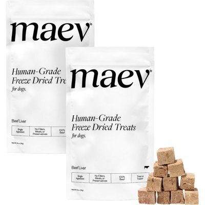 Maev Maev Human-Grade Beef Liver Freeze-Dried Raw Dog Treats, 8.8-oz bundle