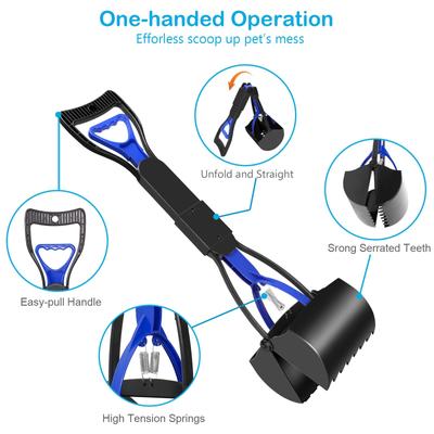 Show full view: UPSKY 23.6-in Folding Dog Poop Scooper, Blue slide 3 of 7