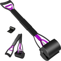 UPSKY 32-in Portable Long Handle Dog Poop Scooper with Waste Bags, Purple