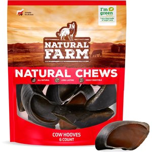 Natural Farm Cow Hooves Dog Treats, 6 count