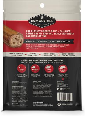 Show full view: Barkworthies Smoked 5 to 6-in Bully + Collagen Dog Chews, 5 count slide 3 of 3