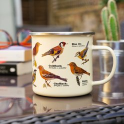Gift Republic Garden Birds Enamel Mug, Multicolor