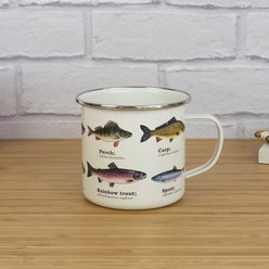 Gift Republic Fish Enamel Mug, Multicolor