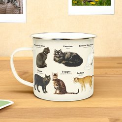 Gift Republic Cats Enamel Mug, Multicolor