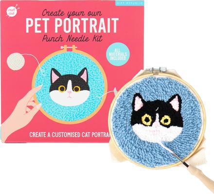 Show full view: Gift Republic Punch Needle Cat Canvas Art, Multicolor slide 5 of 5