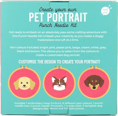 Show full view: Gift Republic Punch Needle Dog Canvas Art, Multicolor slide 3 of 5