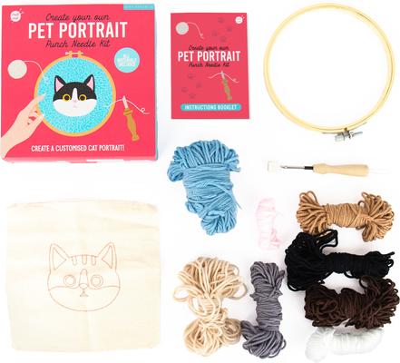 Show full view: Gift Republic Punch Needle Cat Canvas Art, Multicolor slide 4 of 5