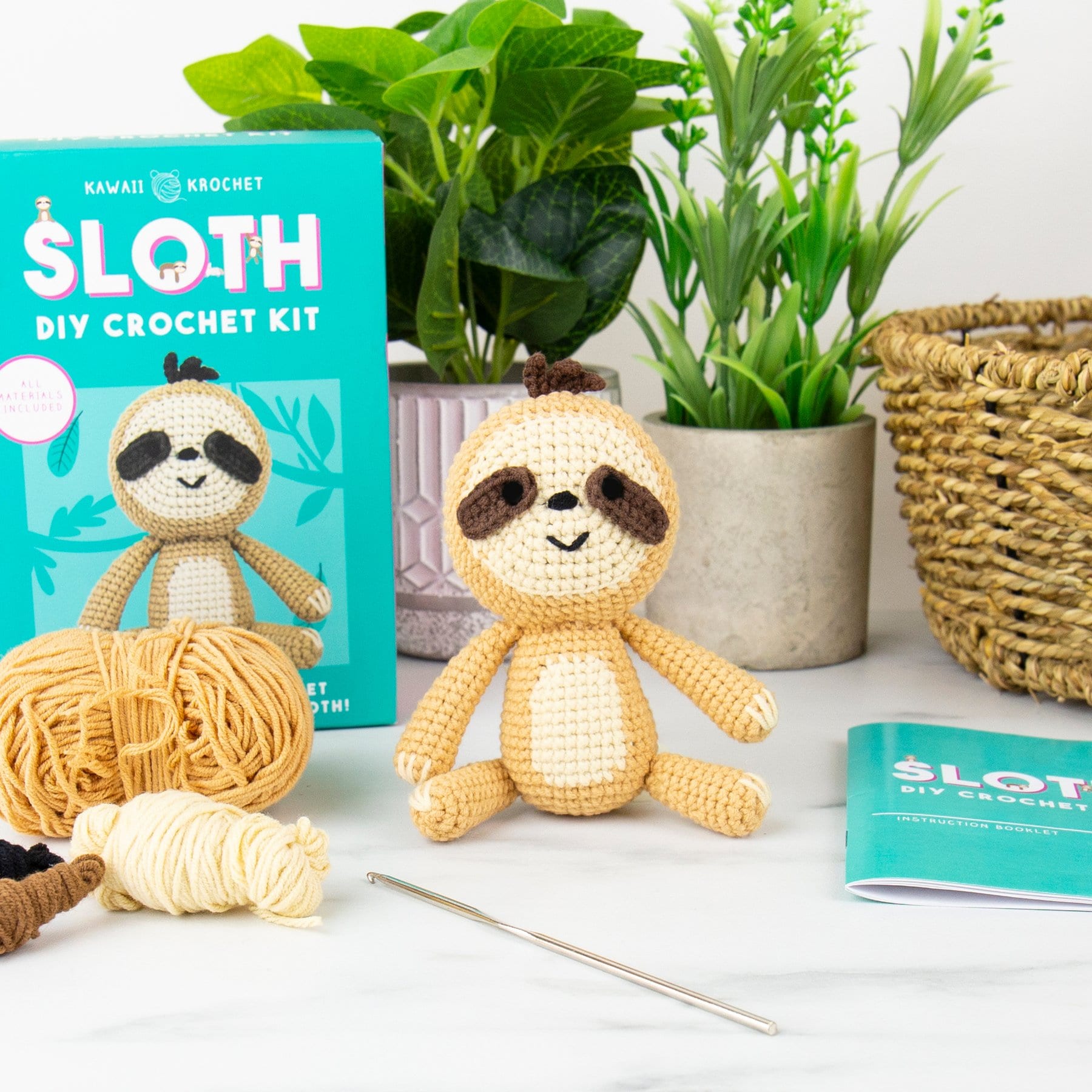 Gift Republic Crochet Sloth Canvas Art, Multicolor