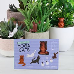 Gift Republic Mini Plant Pot Markers Yoga Cat Garden Stone, Multicolor