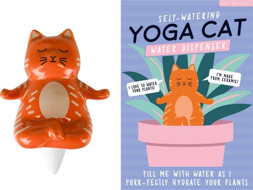 Show full view: Gift Republic Self Watering Yoga Cat Garden Stone, Multicolor slide 3 of 5