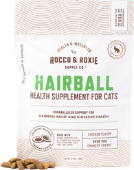 Rocco & Roxie Supply Co. Chicken Flavored Hairball Supplements for Cats, 3.7-oz bag