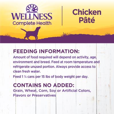 Show full view: Wellness Complete Health Chicken & Sweet Potato Formula Natural Canned Dog Food, 12.5-oz, case of 12 slide 7 of 11