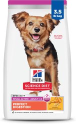 Hill's Science Diet Adult Perfect Digestion Small Breed & Mini Breed Chicken & Brown Rice Recipe Dry Dog Food, 3.5-lb bag