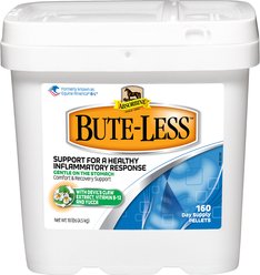 Absorbine Bute-Less with Devil’s Claw, Vitamin B-12 & Yucca Comfort & Recovery Support Pellets Horse Supplement, 10-lb tub