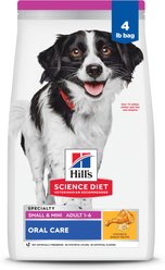 Hill's Science Diet Oral Care Small Breed & Mini Breed Chicken Recipe Adult Dry Dog Food, 4-lb bag