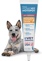 TropiClean HomeVet Medicated Itch Relief Dog & Cat Hot Spot Cream, 1-fl oz bottle