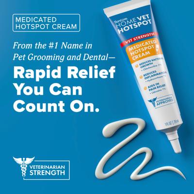 Show full view: TropiClean HomeVet Medicated Itch Relief Dog & Cat Hot Spot Cream, 1-fl oz bottle slide 3 of 11