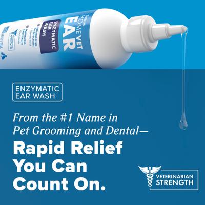 Show full view: TropiClean HomeVet Enzymatic Alcohol-Free Dog & Cat Ear Wash, 4-fl oz bottle slide 2 of 10