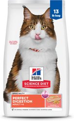 Hill's Science Diet Adult Perfect Digestion Salmon Dry Cat Food, 13-lb bag