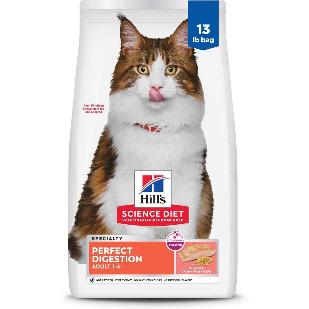 Hill's Science Diet Adult Perfect Digestion Salmon Dry Cat Food, 13-lb bag
