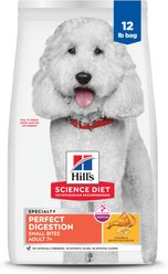 Hill's Science Diet Senior Adult 7+ Perfect Digestion Small Bites Chicken Dry Dog Food, 12-lb bag
