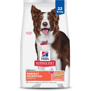Hill's Science Diet Adult Perfect Digestion Salmon, Brown Rice & Whole Oats Recipe Dry Dog Food, 22-lb bag