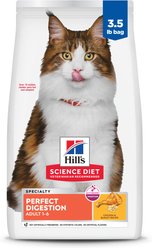 Hill's Science Diet Adult Perfect Digestion Chicken, Barley, & Whole Oats Recipe Dry Cat Food, 3.5-lb bag