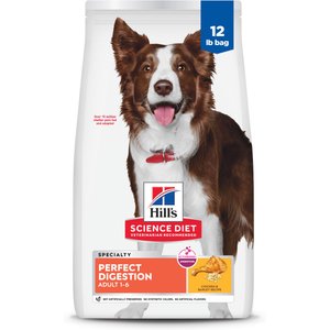 Hill's Science Diet Adult Perfect Digestion Chicken, Brown Rice, & Whole Oats Recipe Dry Dog Food, 12-lb bag