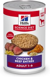 Hill's Science Diet Adult Chicken& Beef Entree Wet Dog Food, 13-oz can, case of 12