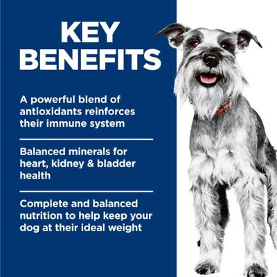 Show full view: Hill's Science Diet Senior Adult 7+ Small Breed & Mini Breed Chicken & Barley Entree Wet Dog Food, 5.8-oz can, 24 count slide 6 of 13