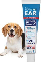TropiClean HomeVet Medicated Alcohol-Free Dog Ear Drops, 2-fl oz bottle