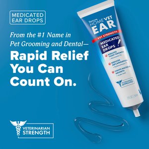 TropiClean HomeVet Medicated Alcohol-Free Dog Ear Drops, 2-fl oz bottle