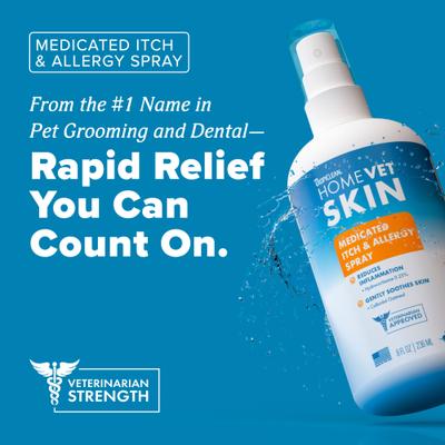 Show full view: TropiClean HomeVet Medicated Itch & Allergy Dog & Cat Spray, 8-fl oz bottle slide 2 of 11