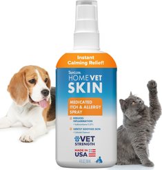 TropiClean HomeVet Medicated Itch & Allergy Dog & Cat Spray, 8-fl oz bottle