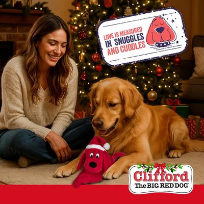 Show full view: Clifford The Big Red Dog Holiday Santa Snuggle Buddy Plush Dog Toy slide 6 of 8