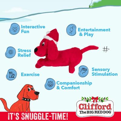 Show full view: Clifford The Big Red Dog Holiday Santa Snuggle Buddy Plush Dog Toy slide 3 of 8