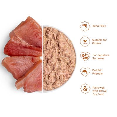 Show full view: Thrive Kitten Tuna Bits in Broth Wet Cat Food, 75-g can, case of 12 slide 5 of 5