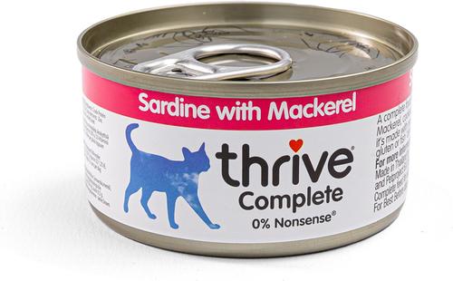 Show full view: Thrive Sardine & Mackerel Bits in Broth Wet Cat Food, 75-g can, case of 12 slide 3 of 5