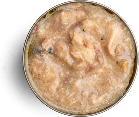 Show full view: Thrive Sardine & Mackerel Bits in Broth Wet Cat Food, 75-g can, case of 12 slide 4 of 5